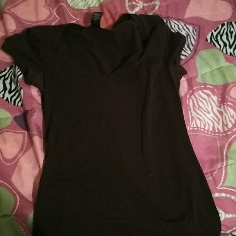 A brown v neck